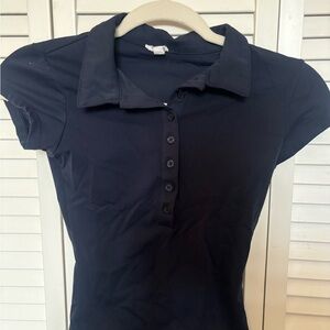 Garage Navy Button-Front Polo Shirt